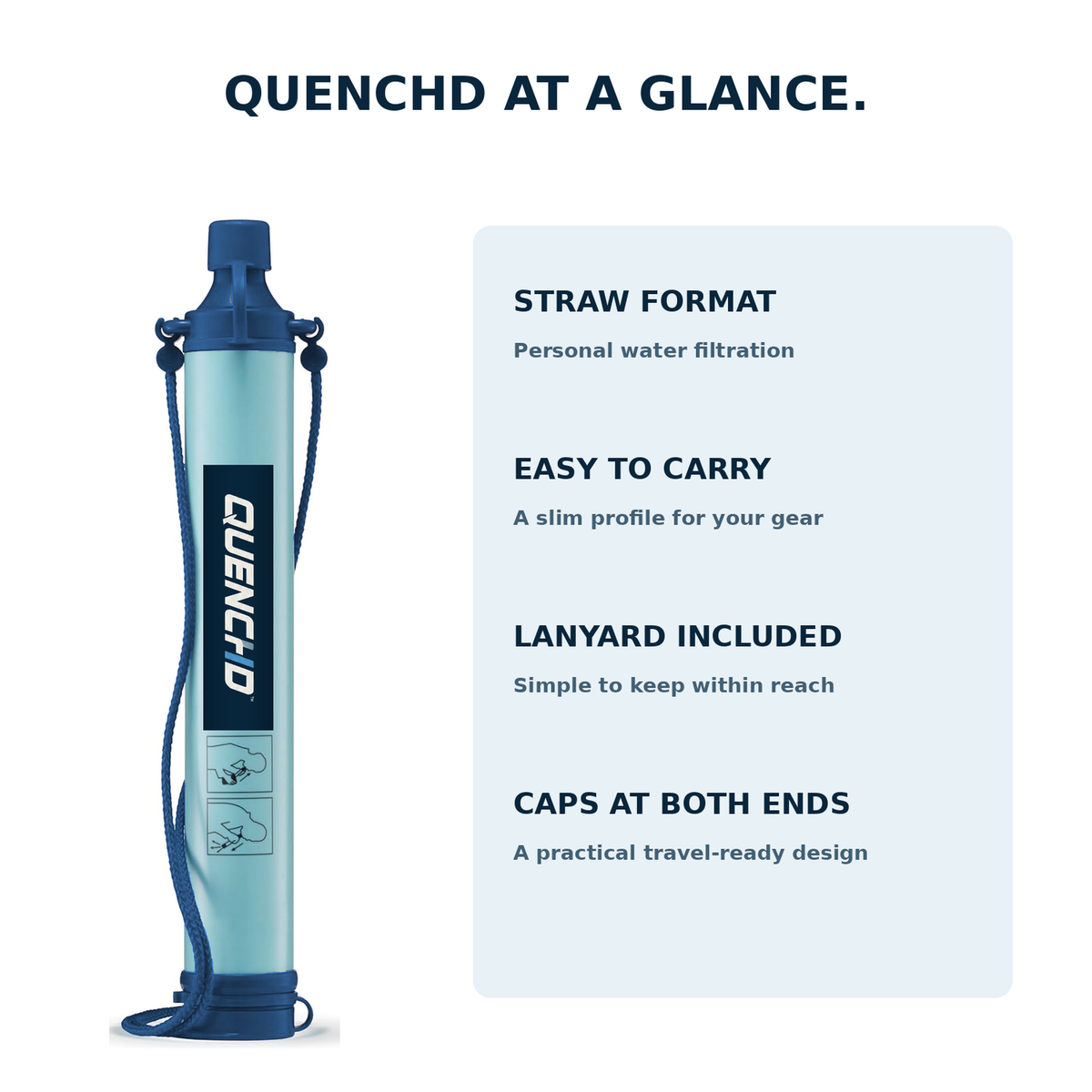 QUENCHD Go Water Filter Straw