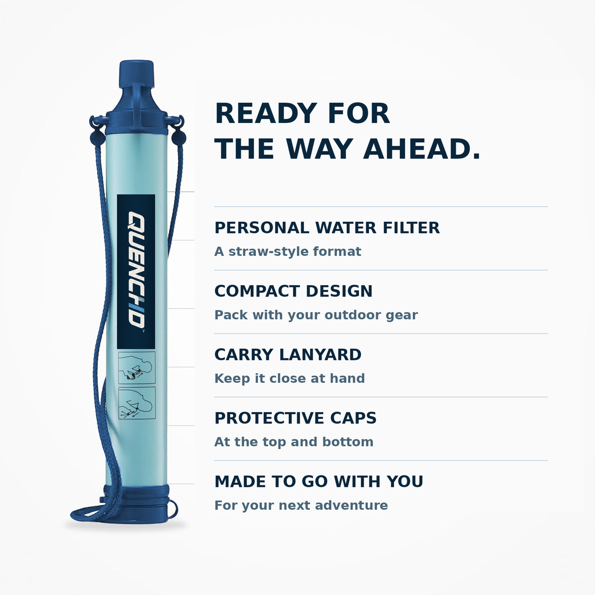 QUENCHD Go Water Filter Straw